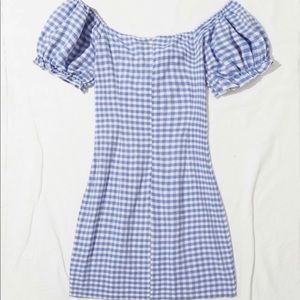 Off Shoulder Tie Front Gingham
